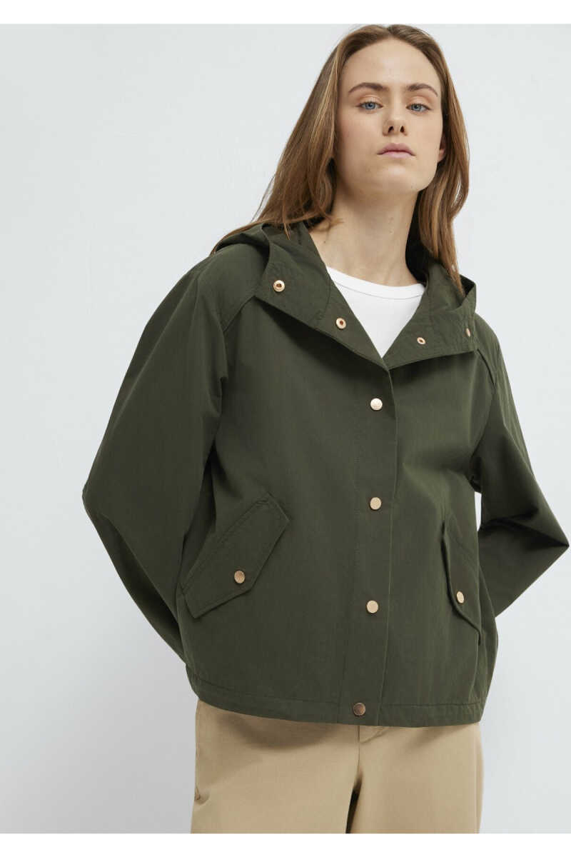 Mavi Kapüşonlu Haki Oversize Kadın Ceket 1110812-80714 - 1
