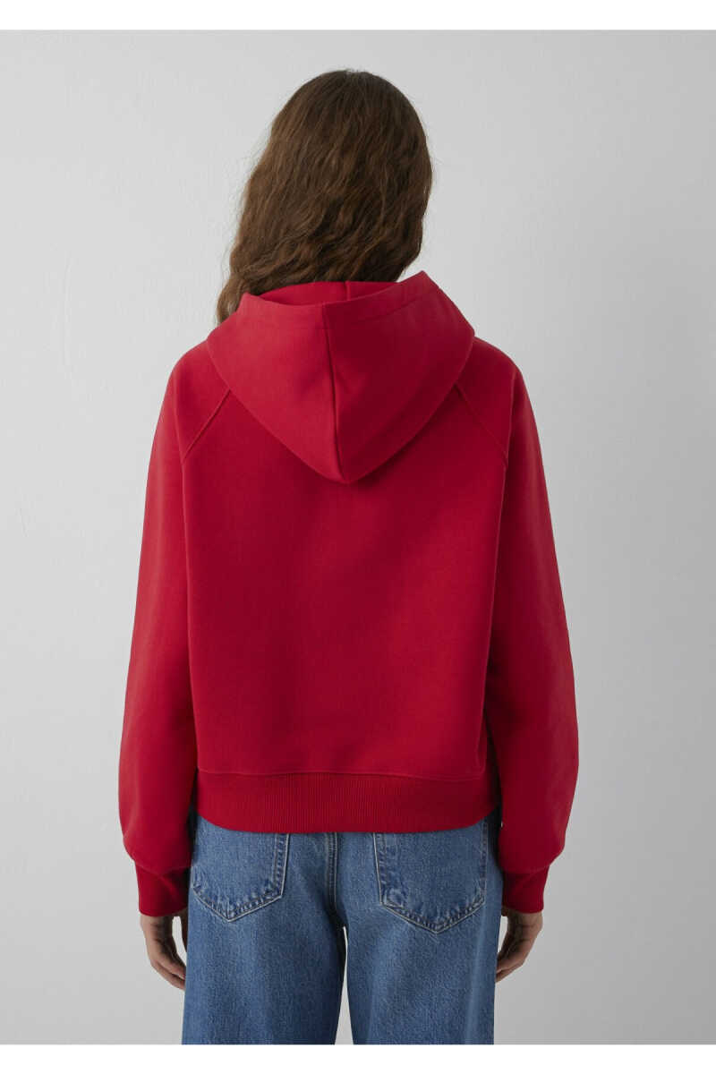 Mavi Kapüşonlu Kırmızı Basic Loose Fit Kadın Sweatshirt 1S10577-86417 - 6