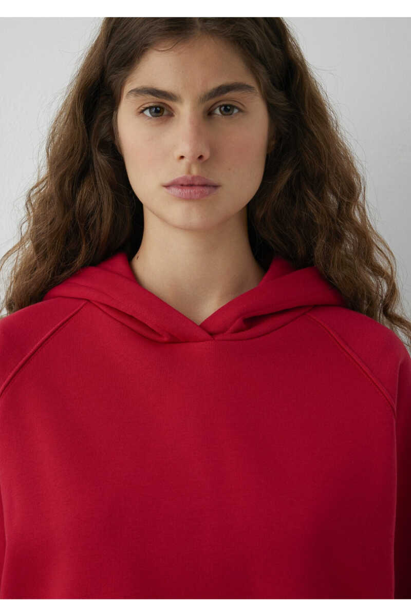Mavi Kapüşonlu Kırmızı Basic Loose Fit Kadın Sweatshirt 1S10577-86417 - 7