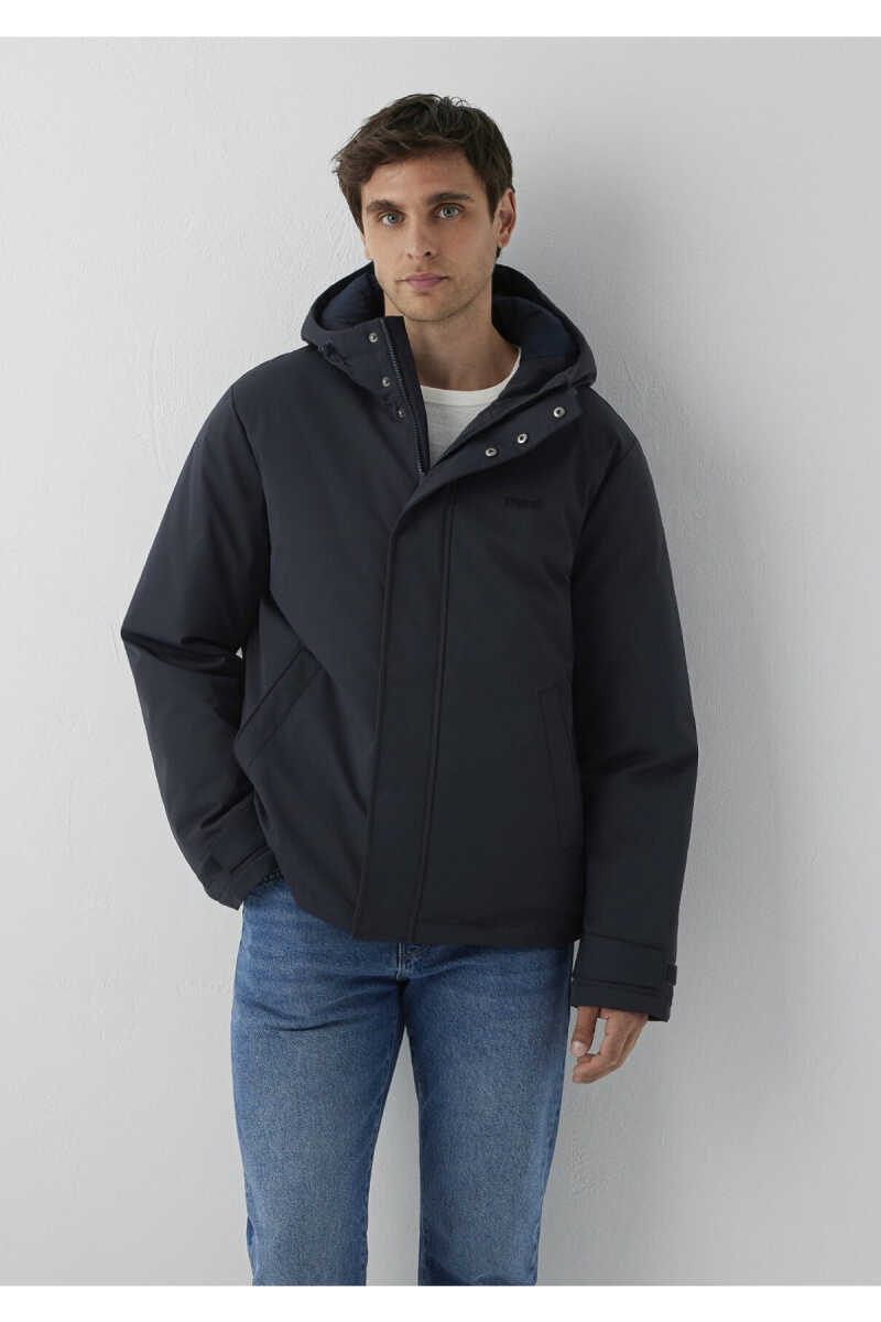 Mavi Kapüşonlu Lacivert Loose Fit Erkek Şişme Mont 0110833-91564 - 1
