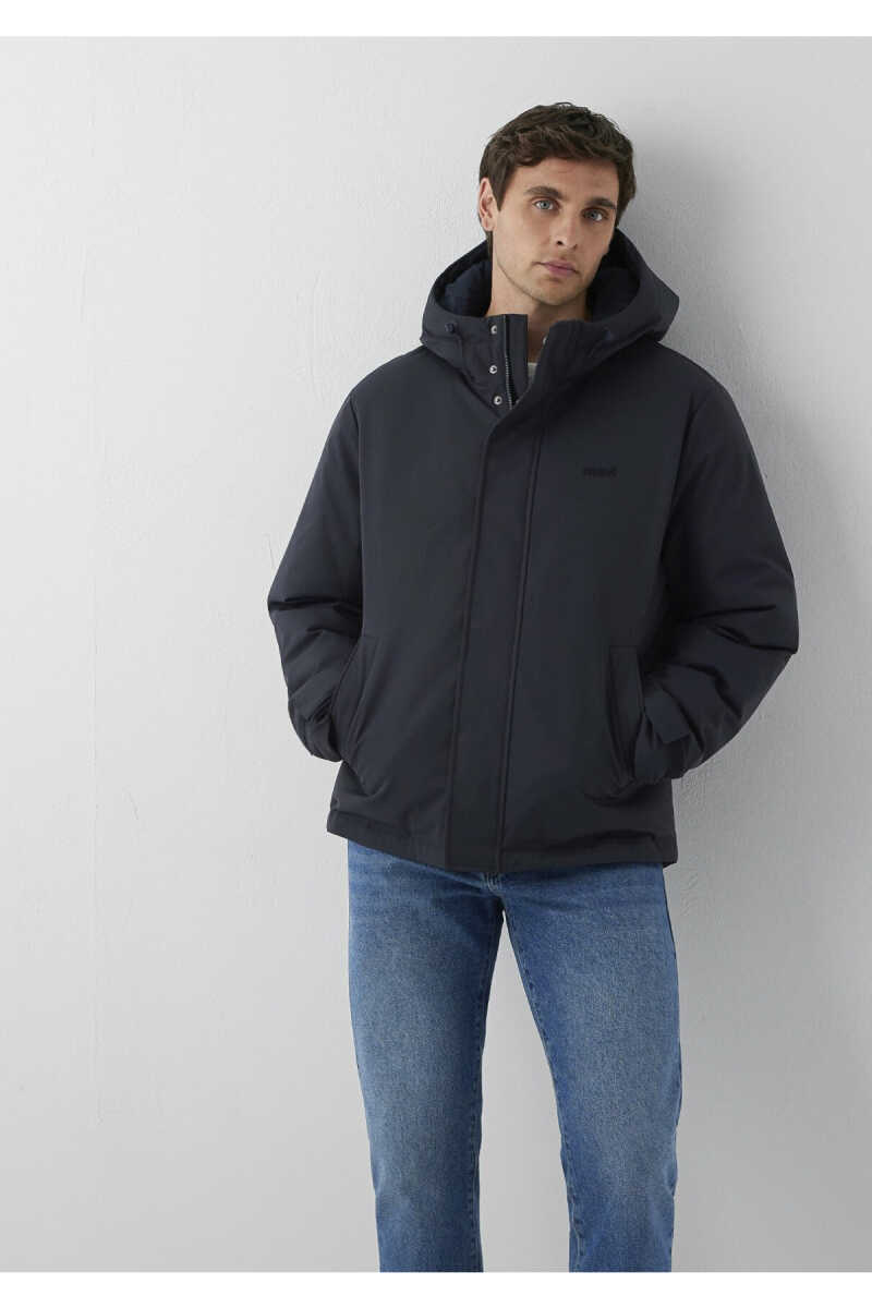 Mavi Kapüşonlu Lacivert Loose Fit Erkek Şişme Mont 0110833-91564 - 2