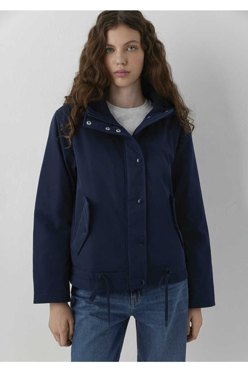 Mavi Kapüşonlu Lacivert Loose Fit Kadın Ceket 1110877-86623 - 1