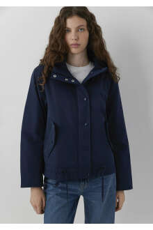 Mavi Kapüşonlu Lacivert Loose Fit Kadın Ceket 1110877-86623