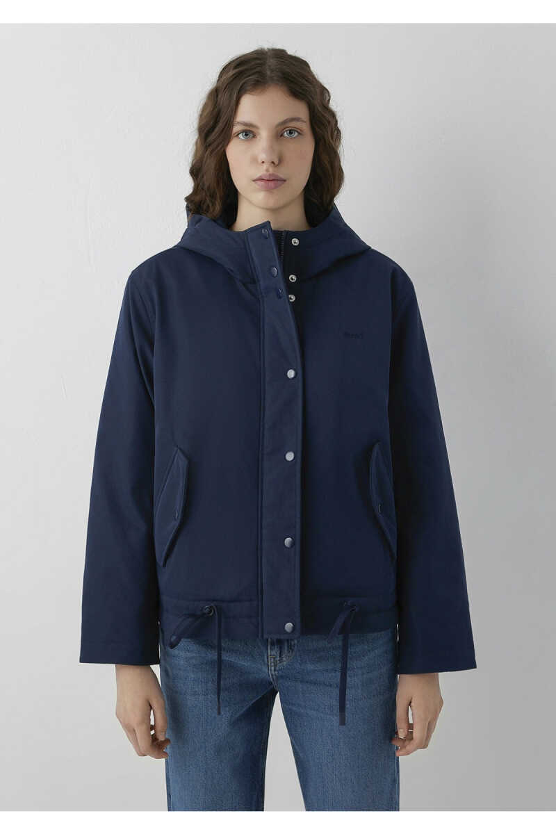 Mavi Kapüşonlu Lacivert Loose Fit Kadın Ceket 1110877-86623 - 2