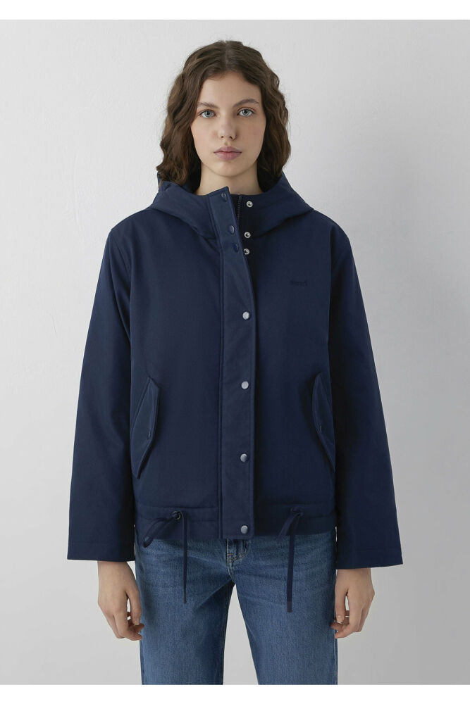 Mavi Kapüşonlu Lacivert Loose Fit Kadın Ceket 1110877-86623 (1)