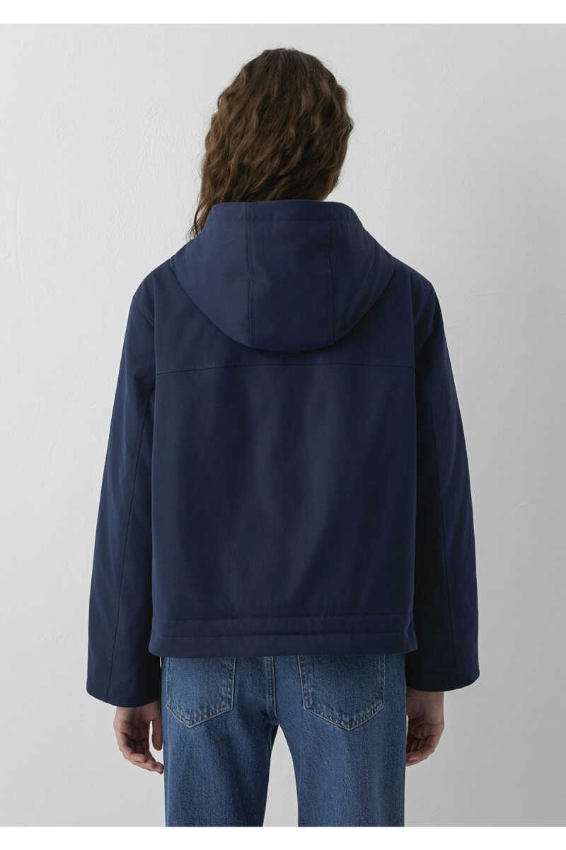 Mavi Kapüşonlu Lacivert Loose Fit Kadın Ceket 1110877-86623 - 4