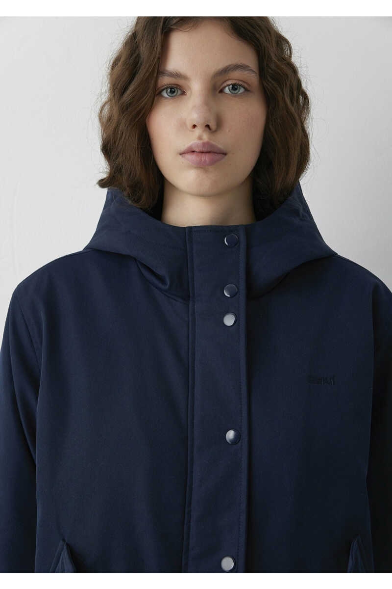 Mavi Kapüşonlu Lacivert Loose Fit Kadın Ceket 1110877-86623 - 5