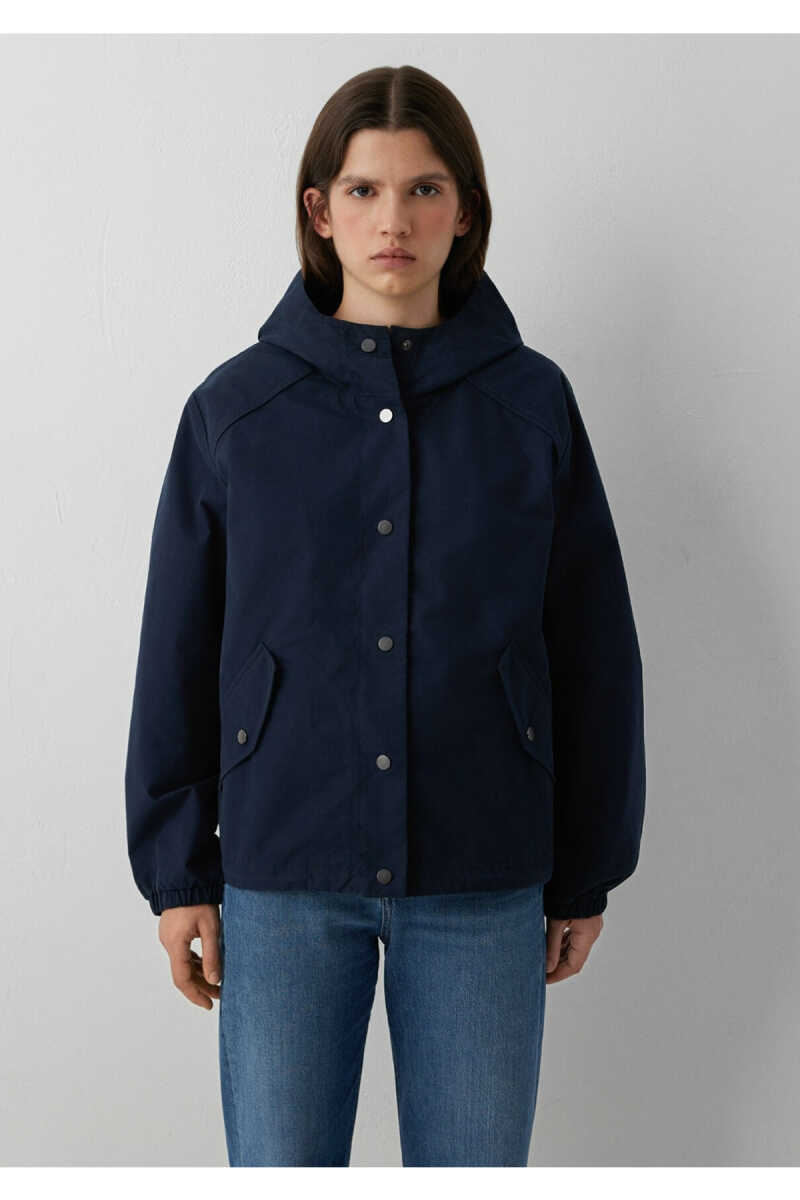 Mavi Kapüşonlu Lacivert Oversize Kadın Ceket 1110812-90372 - 3
