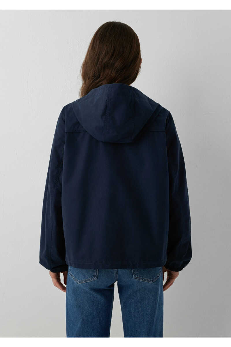 Mavi Kapüşonlu Lacivert Oversize Kadın Ceket 1110812-90372 - 5