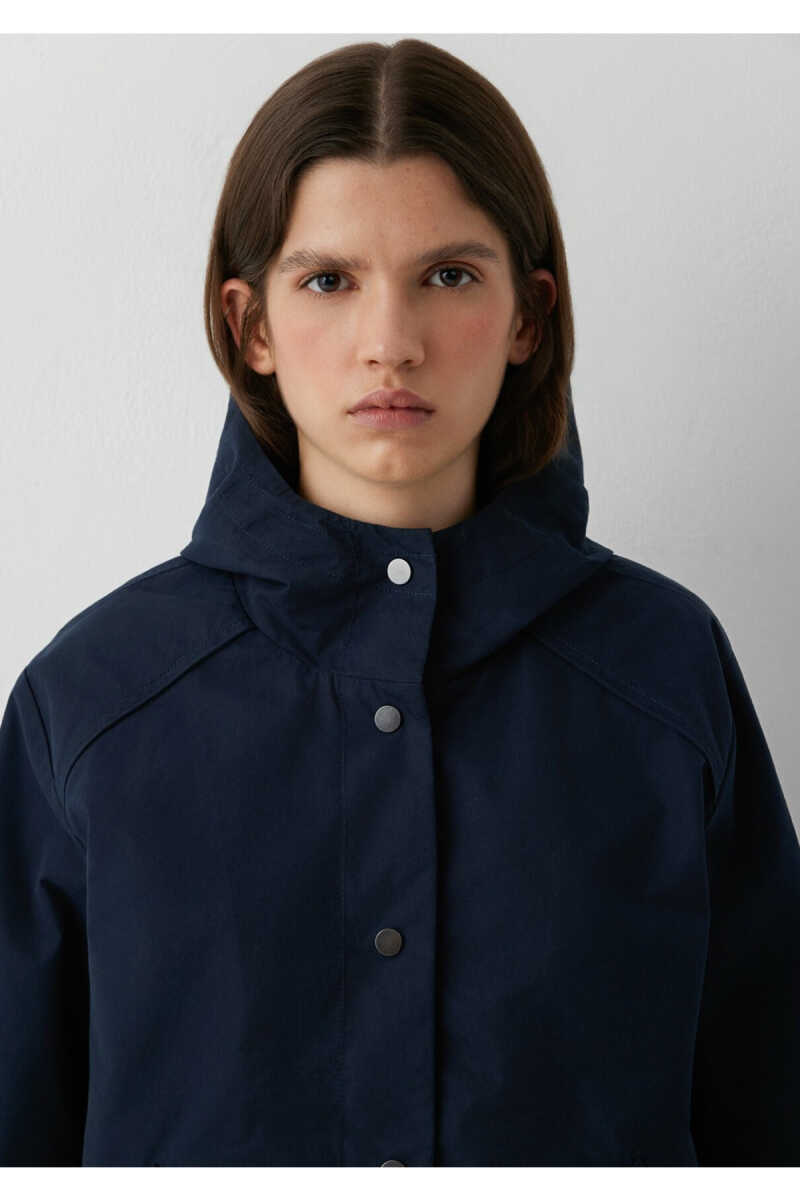 Mavi Kapüşonlu Lacivert Oversize Kadın Ceket 1110812-90372 - 6