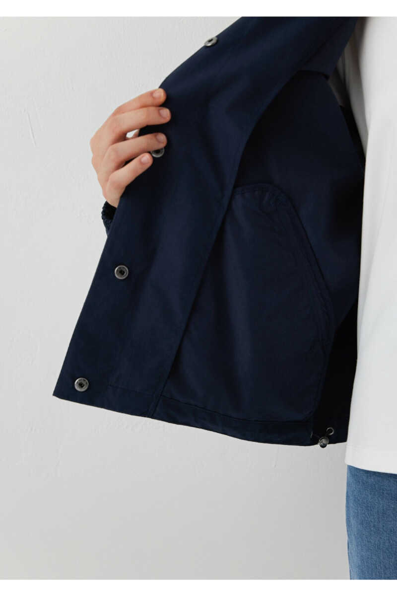 Mavi Kapüşonlu Lacivert Oversize Kadın Ceket 1110812-90372 - 7