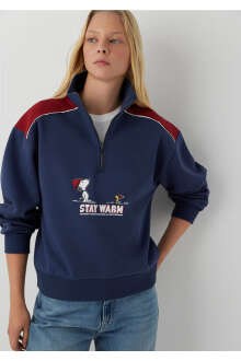 Mavi Kapüşonlu Lacivert Oversize Kadın Sweatshirt 1S20102-70487