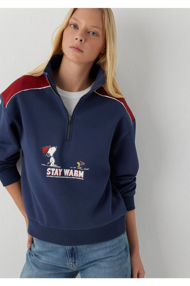 Mavi Kapüşonlu Lacivert Oversize Kadın Sweatshirt 1S20102-70487 (1)