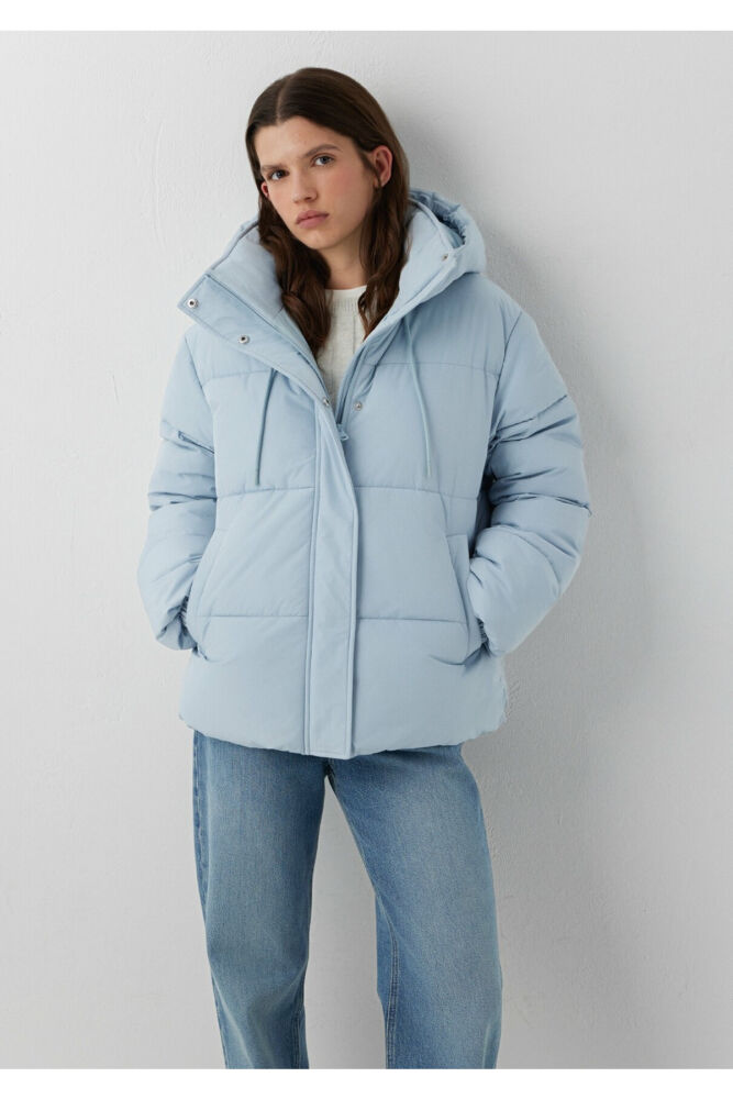 Mavi Kapüşonlu Mavi Regular Fit Kadın Şişme Mont 1110862-70803