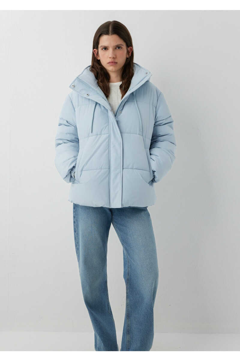 Mavi Kapüşonlu Mavi Regular Fit Kadın Şişme Mont 1110862-70803 - 2