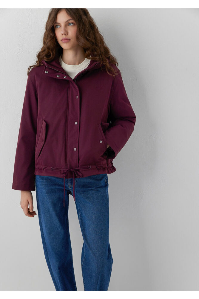 Mavi Kapüşonlu Mor Loose Fit Kadın Ceket 1110877-70434