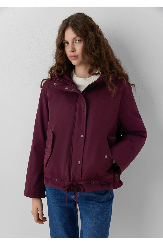 Mavi Kapüşonlu Mor Loose Fit Kadın Ceket 1110877-70434 (1)