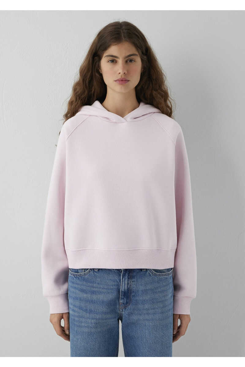 Mavi Kapüşonlu Pembe Basic Loose Fit Kadın Sweatshirt 1S10577-71006 - 3