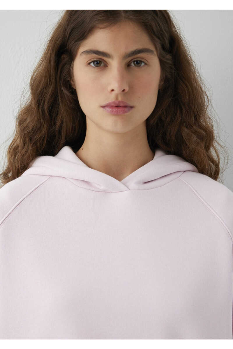 Mavi Kapüşonlu Pembe Basic Loose Fit Kadın Sweatshirt 1S10577-71006 - 6