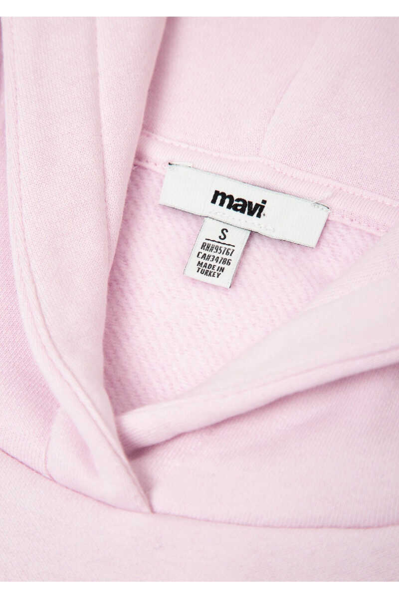 Mavi Kapüşonlu Pembe Basic Loose Fit Kadın Sweatshirt 1S10577-71006 - 7