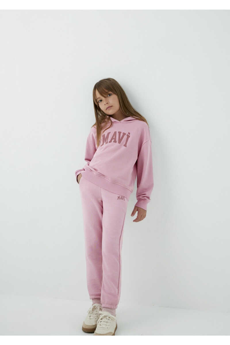 Mavi Kapüşonlu Pembe Loose Fit Çocuk Sweatshirt 7S10147-71015 - 1