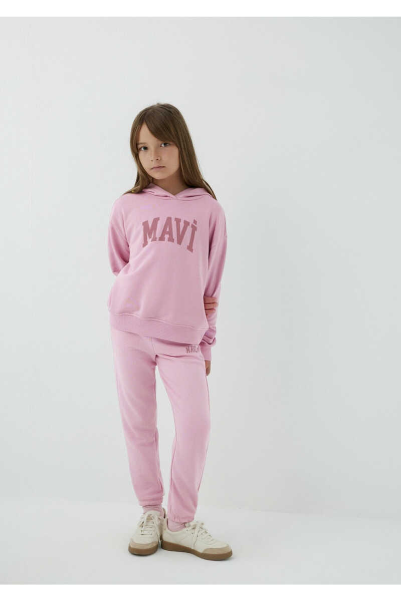 Mavi Kapüşonlu Pembe Loose Fit Çocuk Sweatshirt 7S10147-71015 - 2