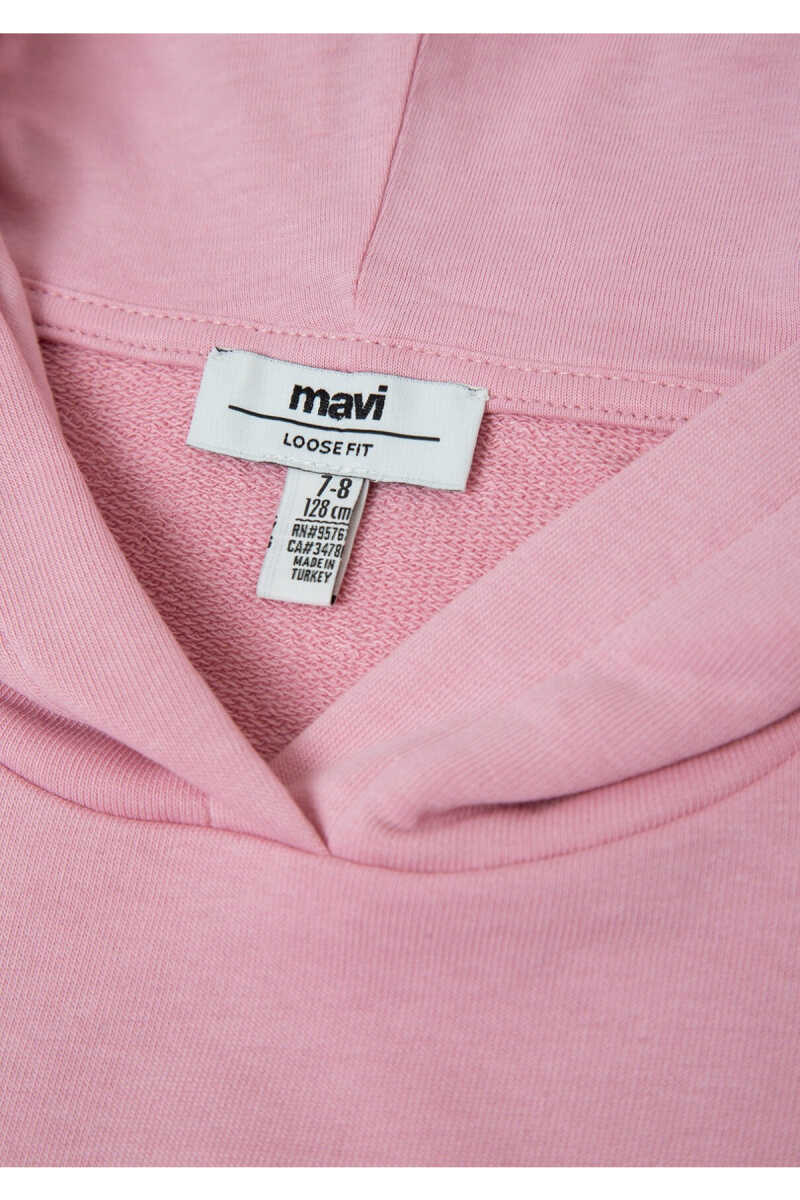 Mavi Kapüşonlu Pembe Loose Fit Çocuk Sweatshirt 7S10147-71015 - 5