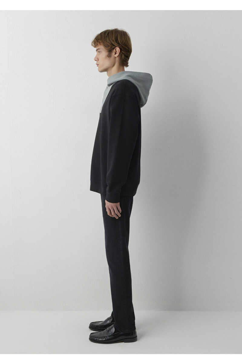 Mavi Kapüşonlu Siyah Erkek Sweat 0S20123-900 - 5