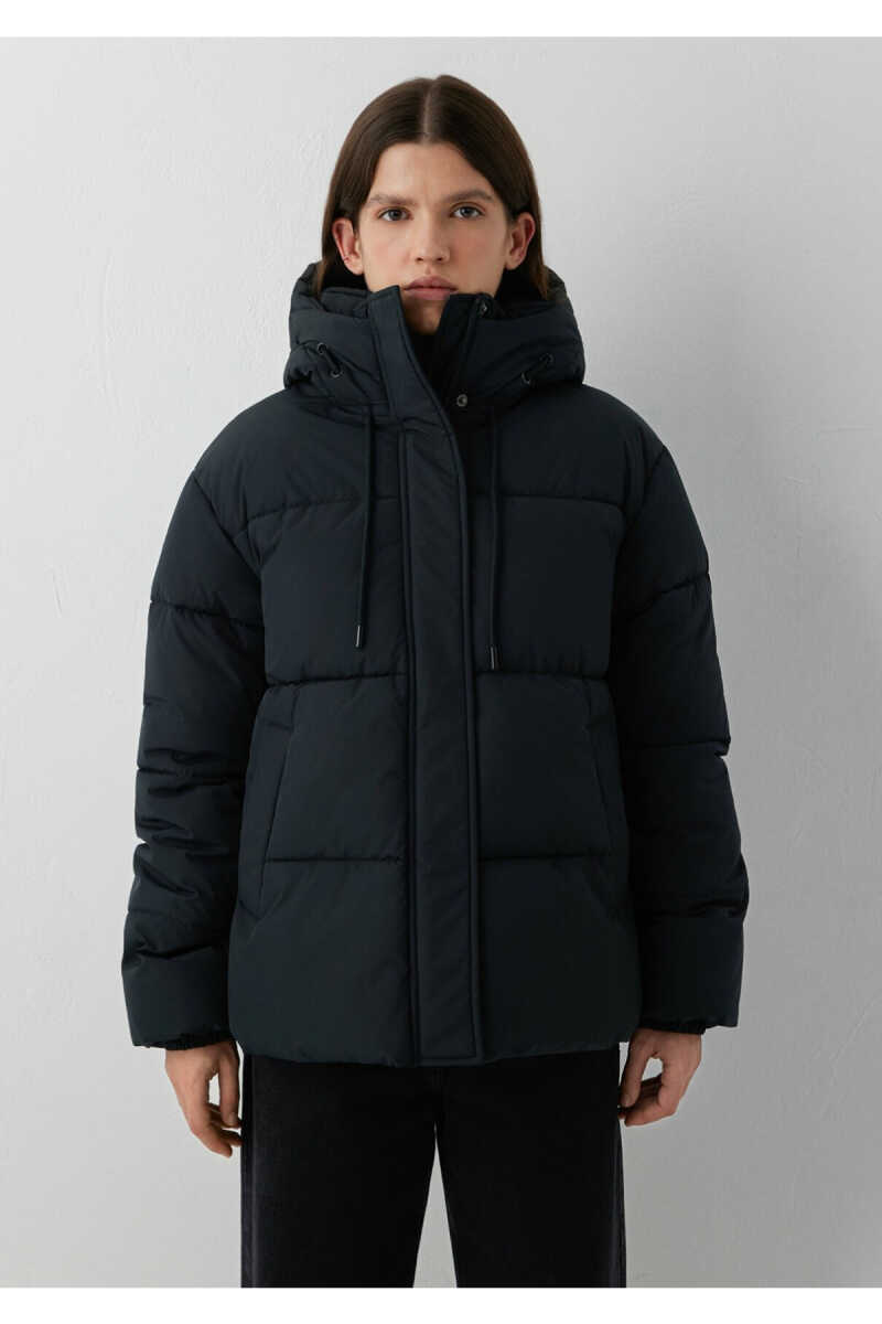 Mavi Kapüşonlu Siyah Regular Fit Kadın Şişme Mont 1110862-900 - 3