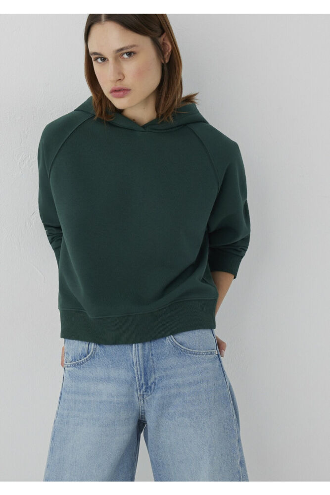 Mavi Kapüşonlu Yeşil Basic Loose Fit Kadın Sweatshirt 1S10577-71538 (1)