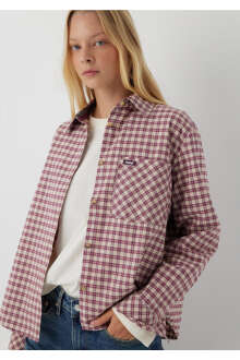 Mavi Kareli Mor Loose Fit Kadın Gömlek 1211301-A7497