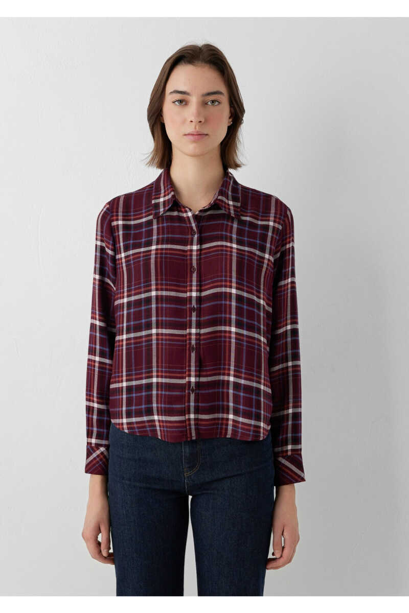 Mavi Kareli Regular Fit Kadın Gömlek 1211578-91756 - 3