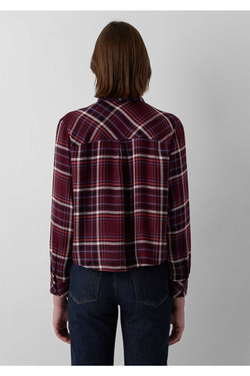 Mavi Kareli Regular Fit Kadın Gömlek 1211578-91756 - 5