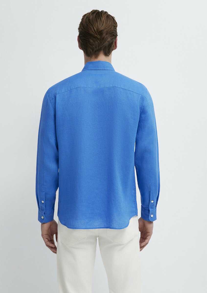 Mavi Keten Slim Fit Erkek Gömlek 0211466-81347 - 6
