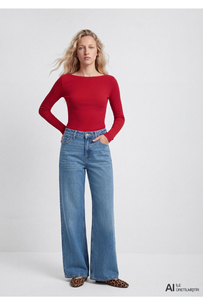 Mavi Kırmızı Basic Kadın Sweat 1613622-70391 (1)