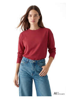 Mavi Kırmızı Basic Loose Fit Kadın Sweat 1620069-70391