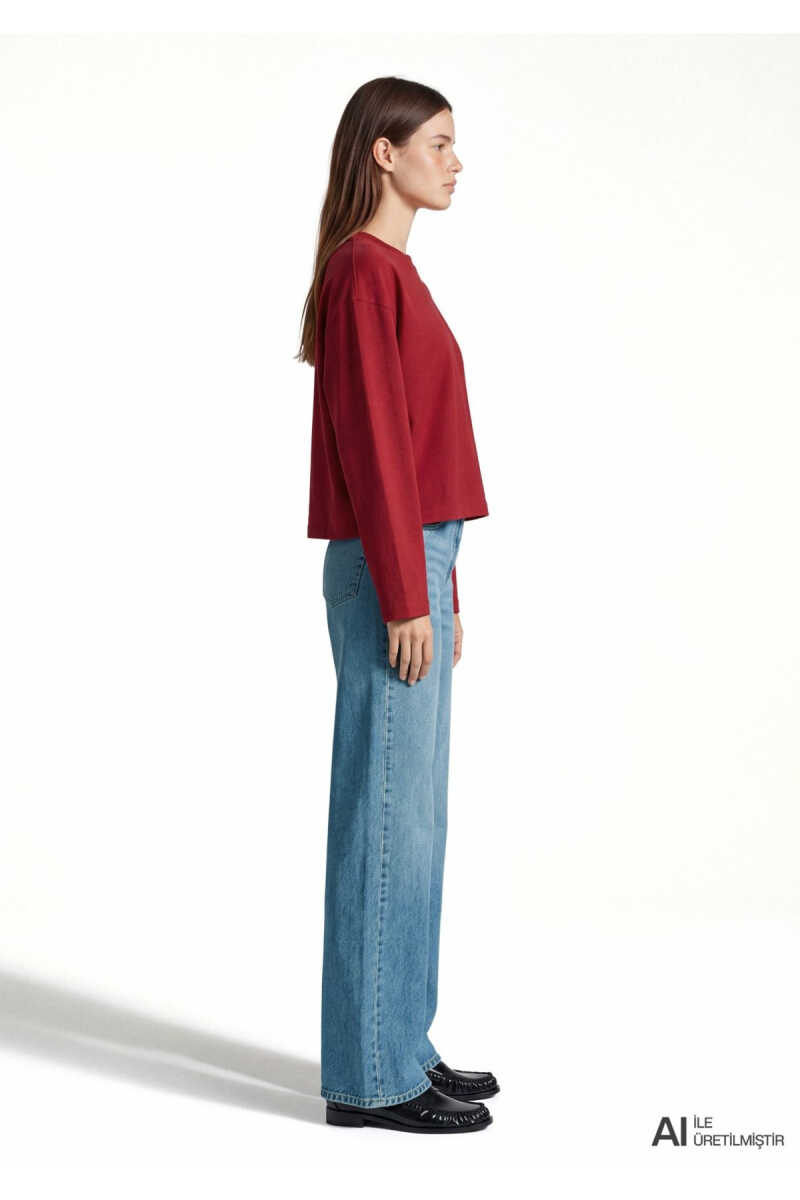 Mavi Kırmızı Basic Loose Fit Kadın Sweat 1620069-70391 - 3