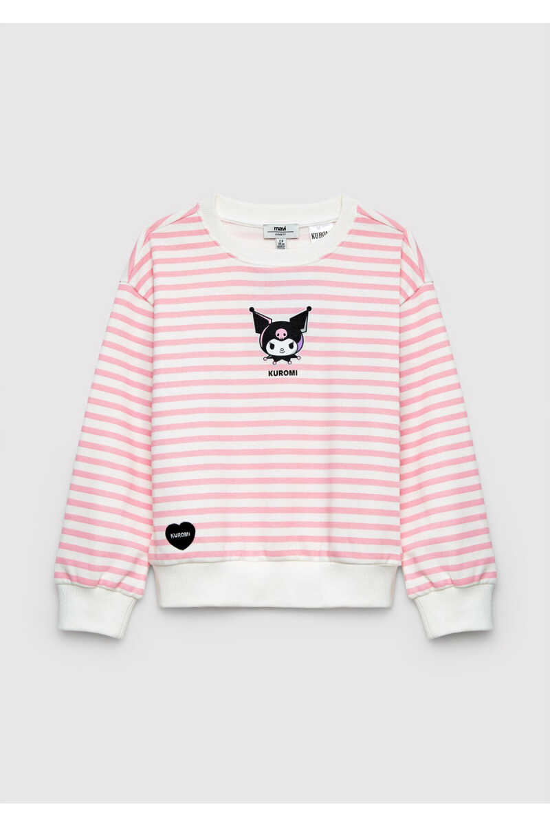 Mavi Kuromi Baskılı Çizgili Loose Fit Çocuk Sweatshirt 7S10201-91630 - 2