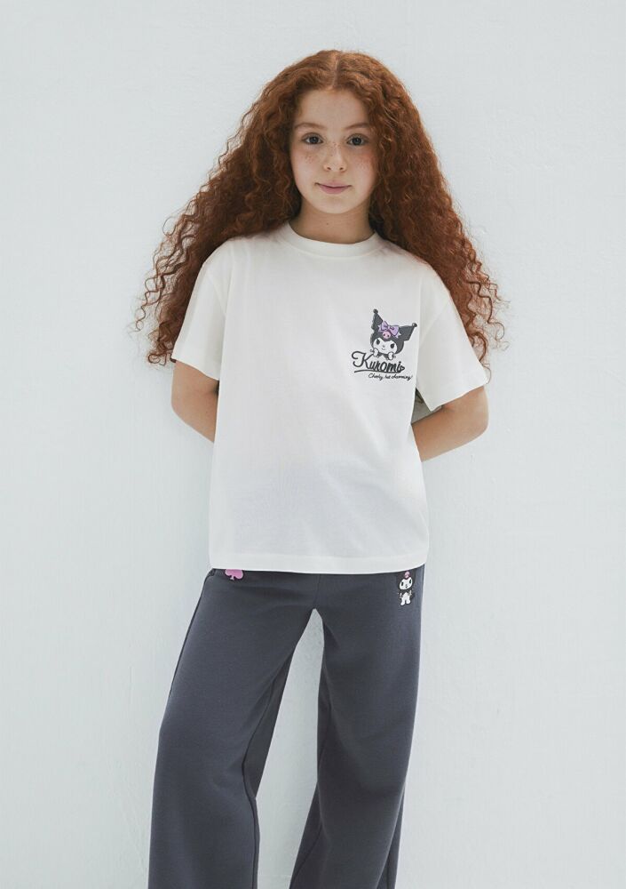 Mavi Kuromi Baskılı Ekru Loose Fit Çocuk Tişört 7610413-70057