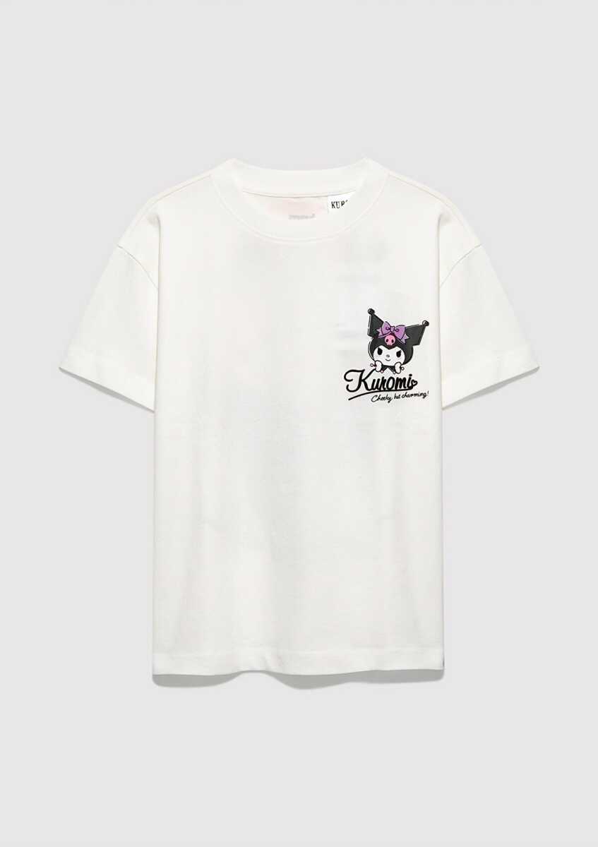 Mavi Kuromi Baskılı Ekru Loose Fit Çocuk Tişört 7610413-70057 - 2