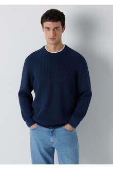 Mavi Lacivert Basic Regular Fit Erkek Kazak 0710437-70490 