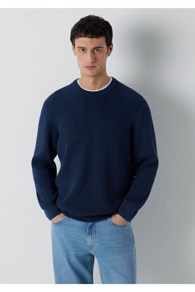Mavi Lacivert Basic Regular Fit Erkek Kazak 0710437-70490