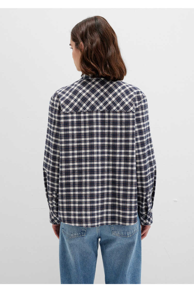 Mavi Lacivert Ekose Loose Fit Kadın Gömlek 1211301-81617 - 5