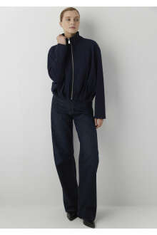 Mavi Lacivert Fermuarlı Oversize Kadın Sweatshirt 1S20007-90372 