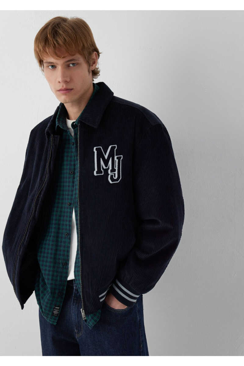Mavi Lacivert Kadife Kolej Oversize Erkek Ceketi 0110876-70499