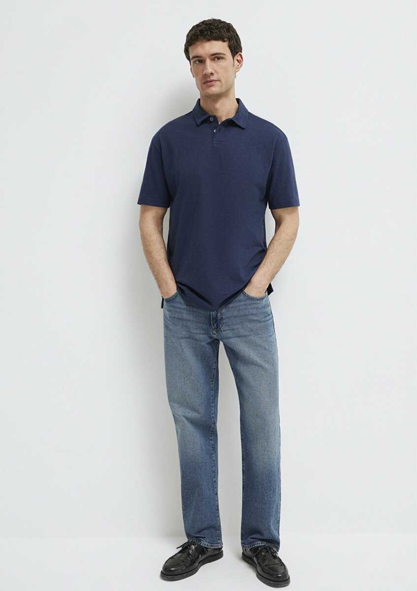 Mavi Lacivert Loose Fit Erkek Polo Tişört 0613152-70490 - 2