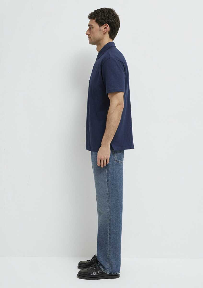 Mavi Lacivert Loose Fit Erkek Polo Tişört 0613152-70490 - 4
