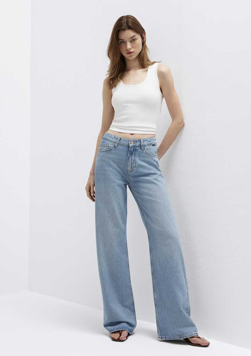 Mavi Light Blue Denim Wide Leg Kadın Jean Pantolon 1010152-A3038 - 3