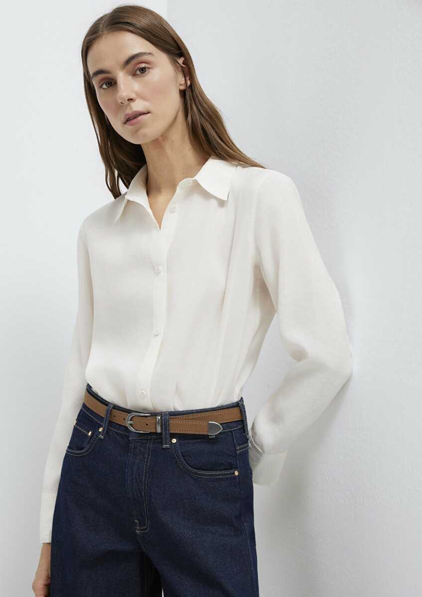 Mavi Liyosel Karışımlı Ekru Gömlek Tencel Regular Fit Kadın 1211374-70057 - 1