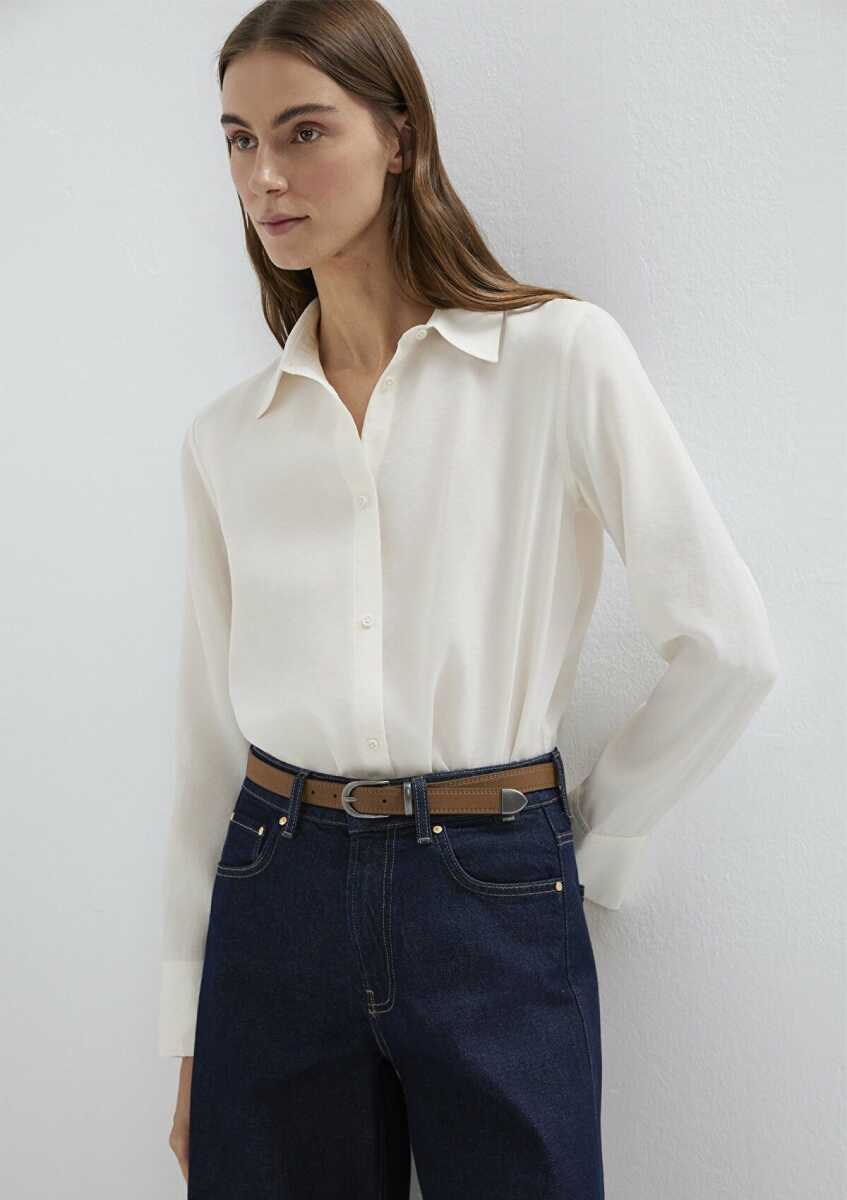 Mavi Liyosel Karışımlı Ekru Gömlek Tencel Regular Fit Kadın 1211374-70057 - 3